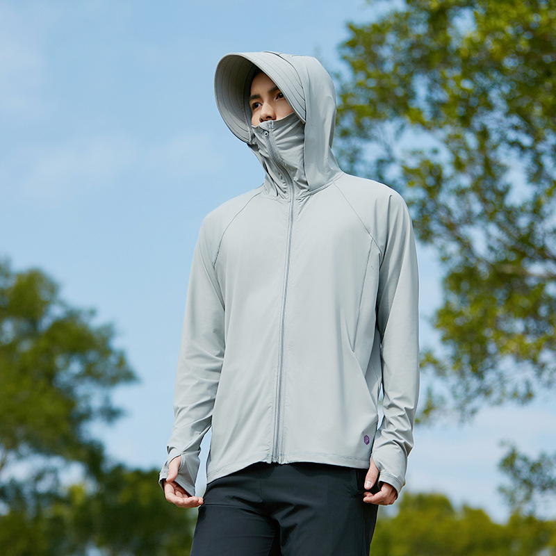 Sun Protection jakna s kapulom i odvojivim širokim rubom, prozračna UPF50+ — materijal Original Yarn Ice Silk (88% najlon, 12% spandeksa) za putovanja i aktivnosti na otvorenom