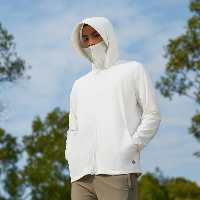 Sun Protection jakna s kapulom i odvojivim širokim rubom, prozračna UPF50+ — materijal Original Yarn Ice Silk (88% najlon, 12% spandeksa) za putovanja i aktivnosti na otvorenom