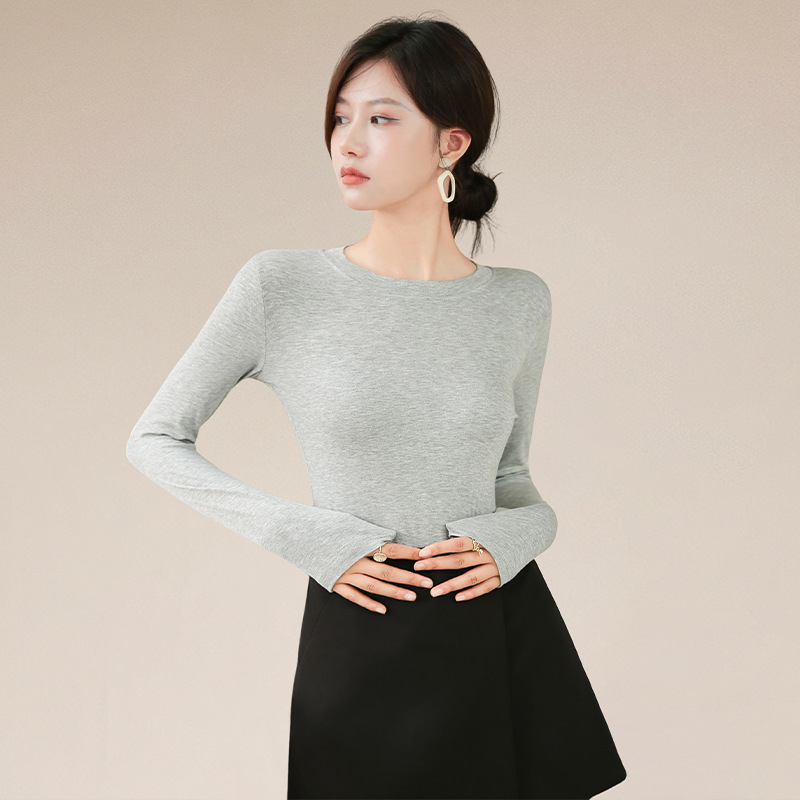 Ženska majica s visokim ovratnikom, dugim rukavima, slim fit, pulover stil; modal-viskozni spoj s spandeksom <30%