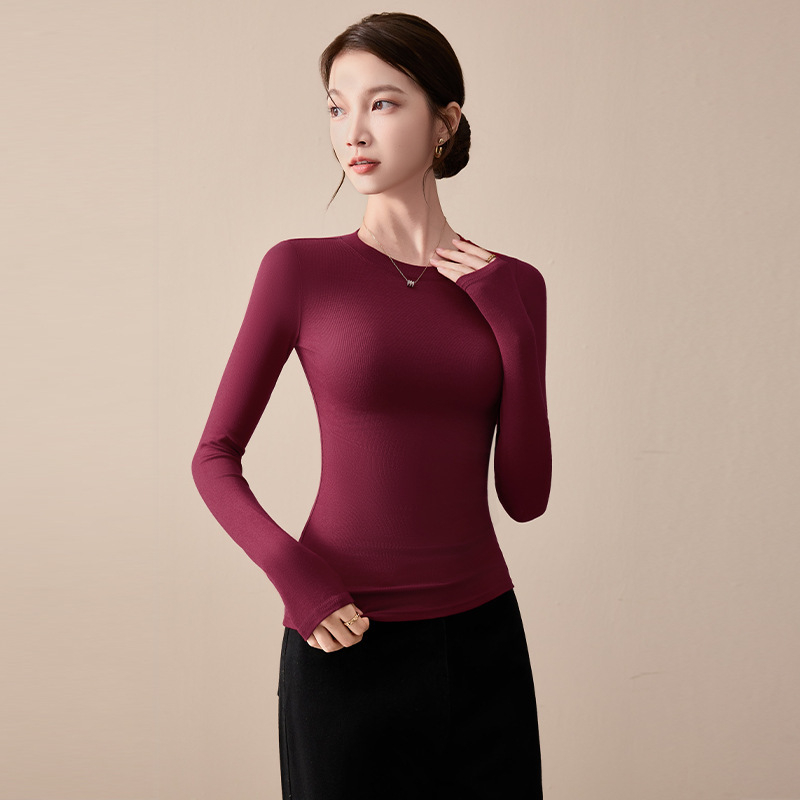 Ženska majica s visokim ovratnikom, dugim rukavima, slim fit, pulover stil; modal-viskozni spoj s spandeksom <30%