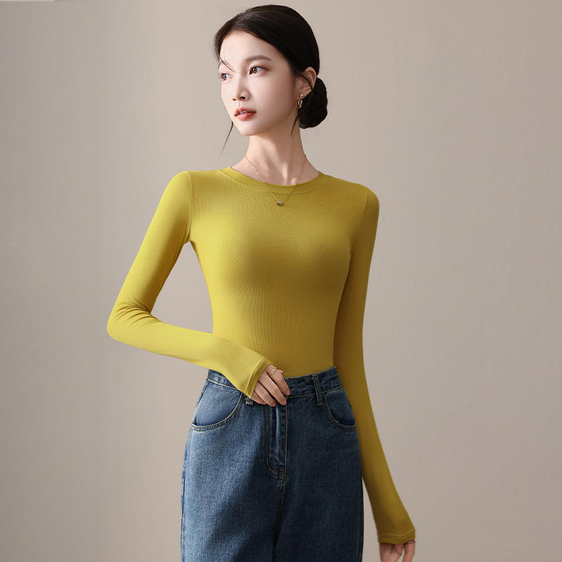 Ženska majica s visokim ovratnikom, dugim rukavima, slim fit, pulover stil; modal-viskozni spoj s spandeksom <30%