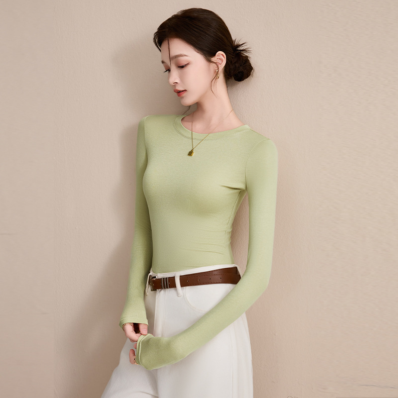 Ženska majica s visokim ovratnikom, dugim rukavima, slim fit, pulover stil; modal-viskozni spoj s spandeksom <30%