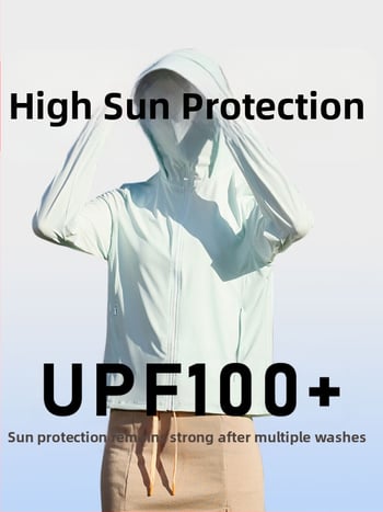Vanjska vjetrovka za zaštitu od sunca s UPF100+, najlon materijal, prozračna, brzo suši, s kapuljačom