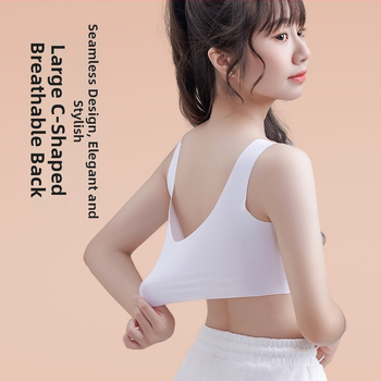 Mergaitėms vestinio stiliaus liemenėlė, su pilna kaušeliu, moldless dizainas, nailoninis pamušalas, Ice Silk audinys, kvėpuojantis.