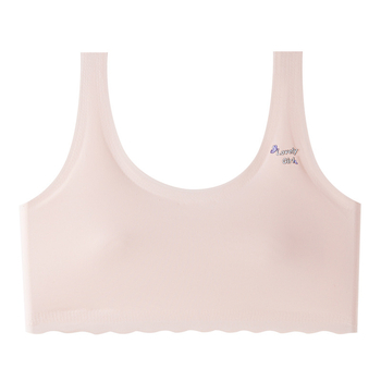 Mergaitėms vestinio stiliaus liemenėlė, su pilna kaušeliu, moldless dizainas, nailoninis pamušalas, Ice Silk audinys, kvėpuojantis.