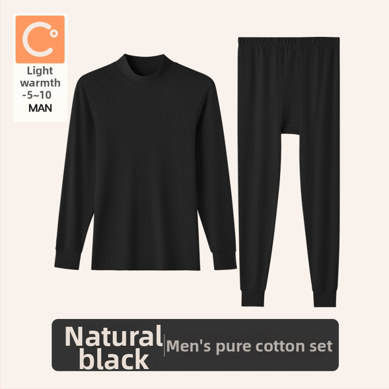 Naiste sooj aluspesu komplekt puuvillast, paksu kangaga, pikkade varrukatega topp ja püksid, keskmise vanusega naistele, 95–100% puuvill