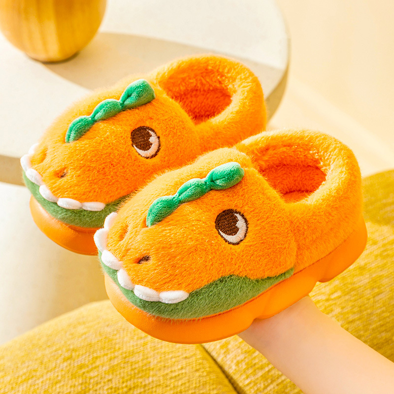 Vaikiškos šlepetės su dinozauro iliustracija, storas EVA pada, viršus iš dirbtinės odos, universalios, amžius 1–16 metų