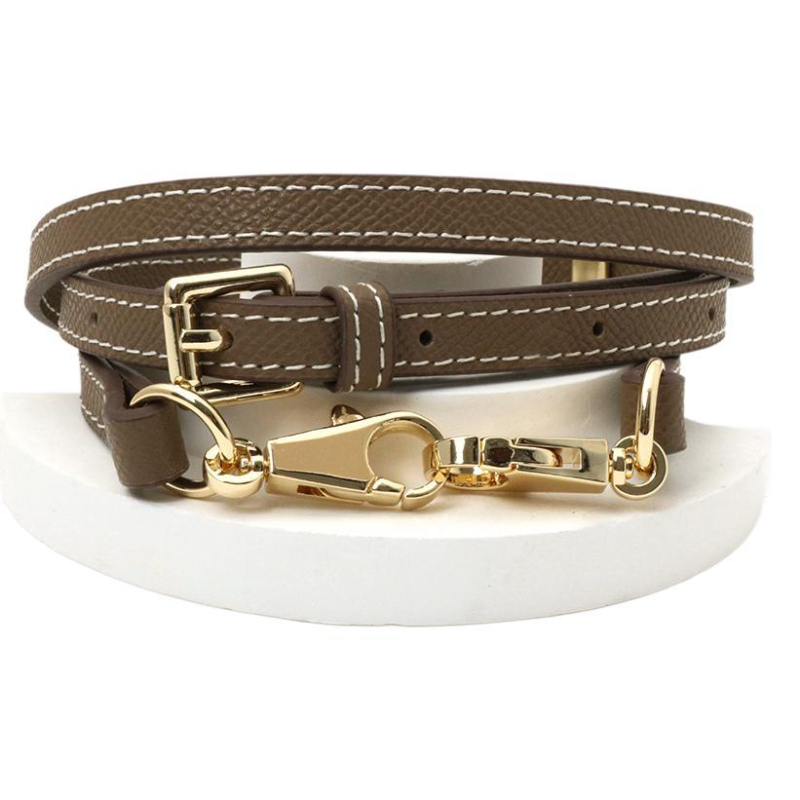 Pečių diržas maišui, tikra oda, pirmo sluoksnio veršienos oda, vieno tono dizainas, 2024 m. pavasaris