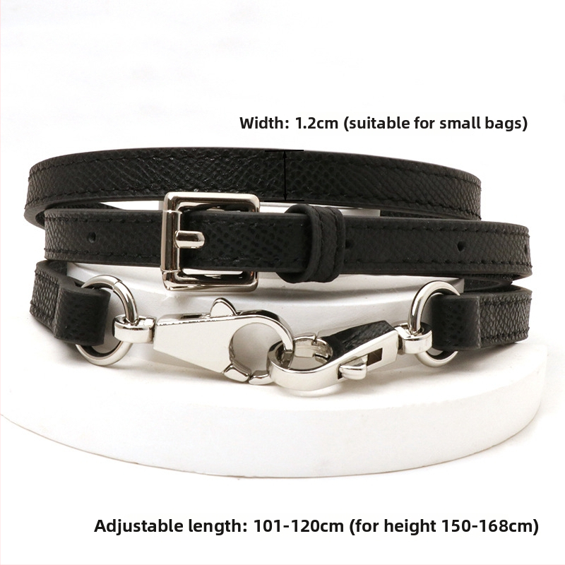 Pečių diržas maišui, tikra oda, pirmo sluoksnio veršienos oda, vieno tono dizainas, 2024 m. pavasaris