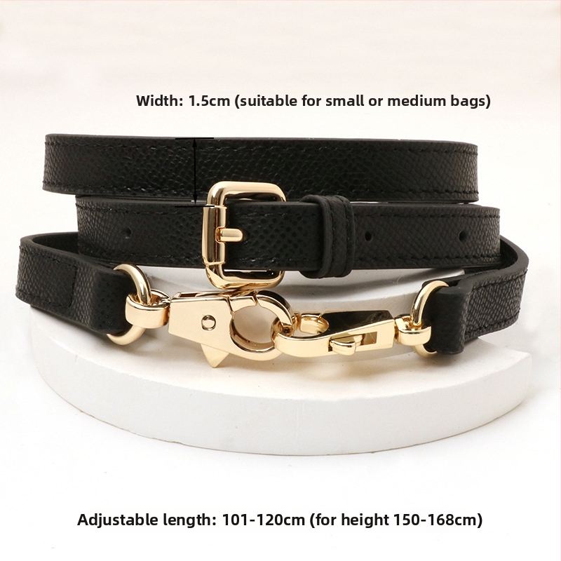 Pečių diržas maišui, tikra oda, pirmo sluoksnio veršienos oda, vieno tono dizainas, 2024 m. pavasaris