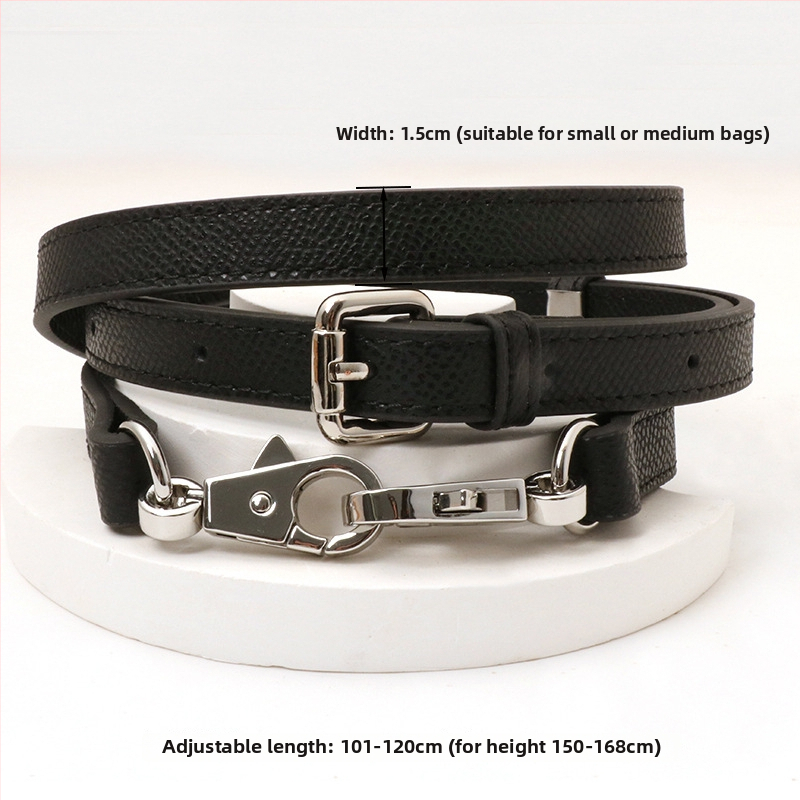 Pečių diržas maišui, tikra oda, pirmo sluoksnio veršienos oda, vieno tono dizainas, 2024 m. pavasaris