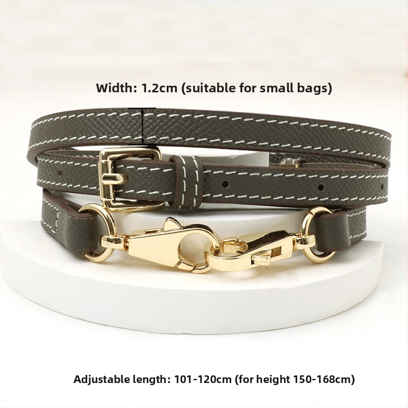 Pečių diržas maišui, tikra oda, pirmo sluoksnio veršienos oda, vieno tono dizainas, 2024 m. pavasaris