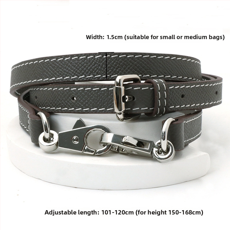 Pečių diržas maišui, tikra oda, pirmo sluoksnio veršienos oda, vieno tono dizainas, 2024 m. pavasaris