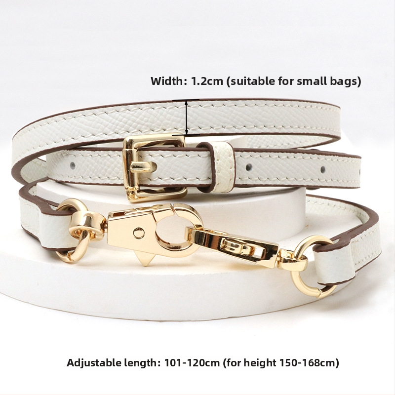 Pečių diržas maišui, tikra oda, pirmo sluoksnio veršienos oda, vieno tono dizainas, 2024 m. pavasaris