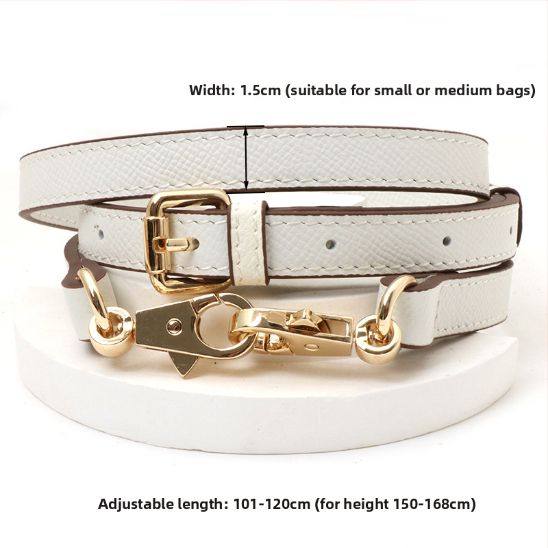 Pečių diržas maišui, tikra oda, pirmo sluoksnio veršienos oda, vieno tono dizainas, 2024 m. pavasaris