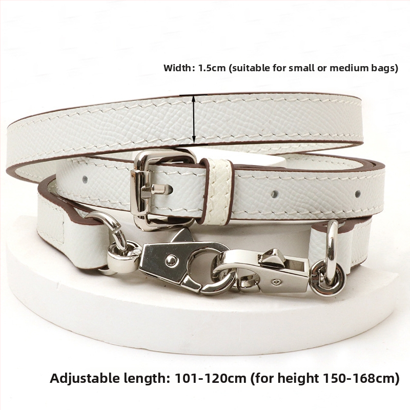 Pečių diržas maišui, tikra oda, pirmo sluoksnio veršienos oda, vieno tono dizainas, 2024 m. pavasaris