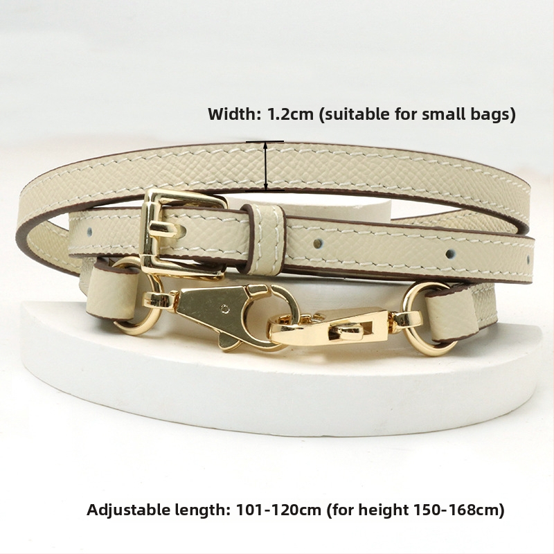 Pečių diržas maišui, tikra oda, pirmo sluoksnio veršienos oda, vieno tono dizainas, 2024 m. pavasaris