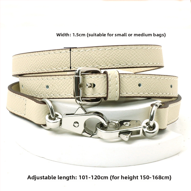 Pečių diržas maišui, tikra oda, pirmo sluoksnio veršienos oda, vieno tono dizainas, 2024 m. pavasaris