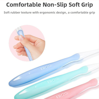 Rankinė dantų šepetėlis Frog QT971, 2 vnt. rinkinys, bendram valymui.