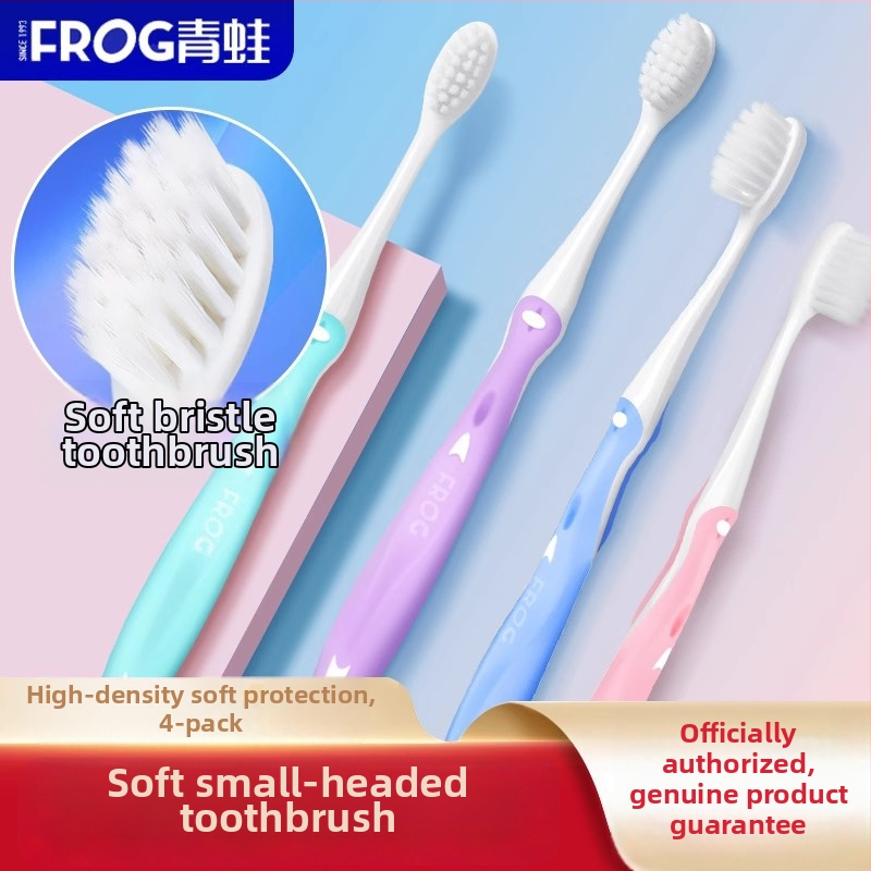 Rankinė dantų šepetėlis Frog QT971, 2 vnt. rinkinys, bendram valymui.