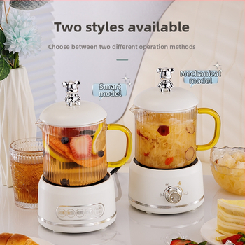 Elektrinis sveikas potas su borosilikato stiklu, 650 ml, 220V, 360W, Išmanus laikmatis su automatinio išjungimo funkcija, Elektroninis termostatas