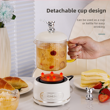 Elektrinis sveikas potas su borosilikato stiklu, 650 ml, 220V, 360W, Išmanus laikmatis su automatinio išjungimo funkcija, Elektroninis termostatas