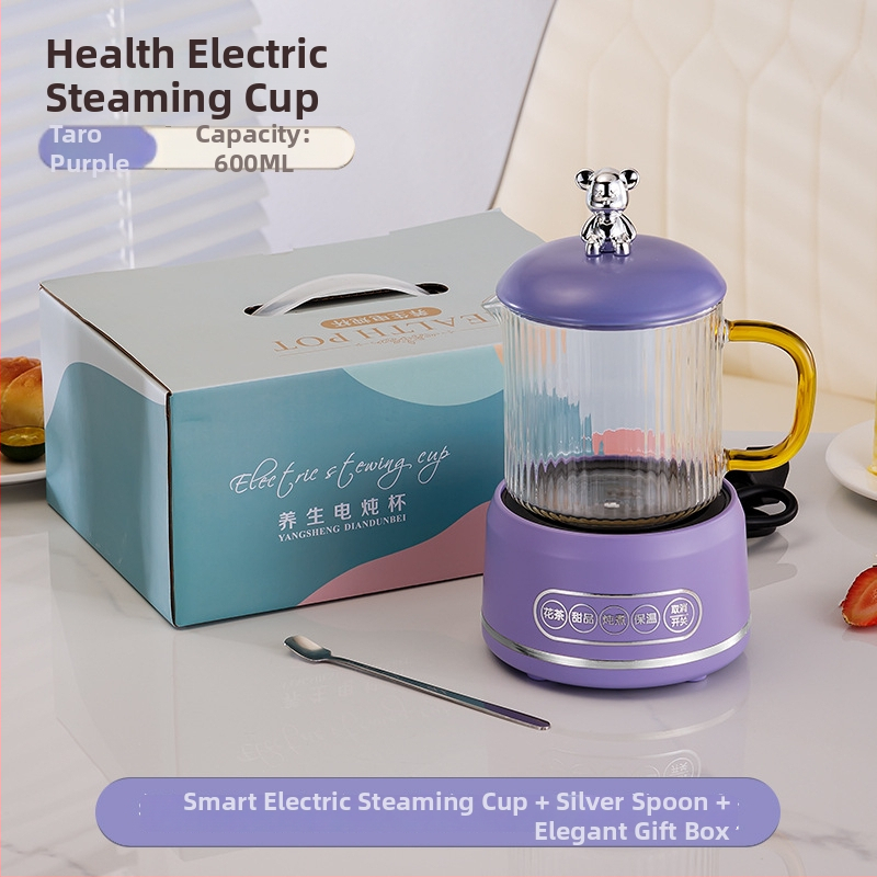 Elektrinis sveikas potas su borosilikato stiklu, 650 ml, 220V, 360W, Išmanus laikmatis su automatinio išjungimo funkcija, Elektroninis termostatas