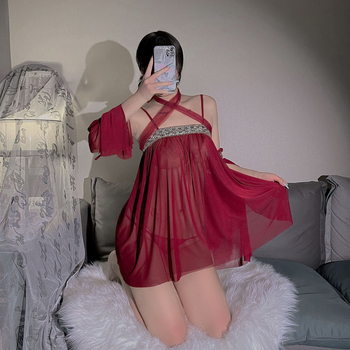 Сет бельо за ролеви игри - Bellyband Cheongsam Hanfu, шифон, полиестер 80-90%, за жени