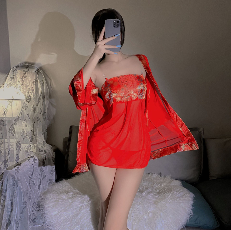 Сет бельо за ролеви игри - Bellyband Cheongsam Hanfu, шифон, полиестер 80-90%, за жени