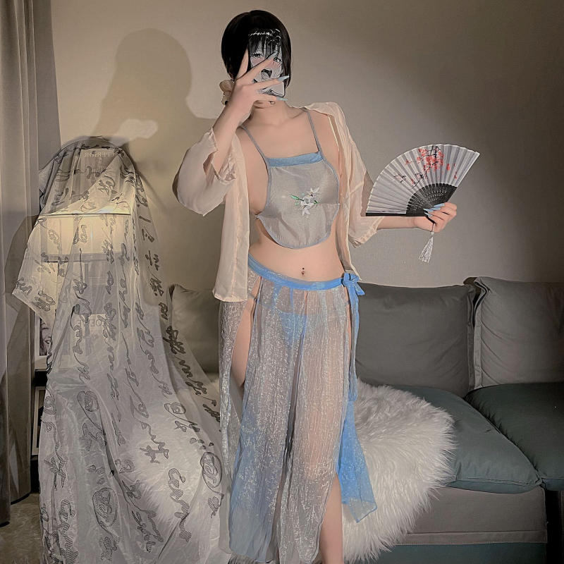 Сет бельо за ролеви игри - Bellyband Cheongsam Hanfu, шифон, полиестер 80-90%, за жени