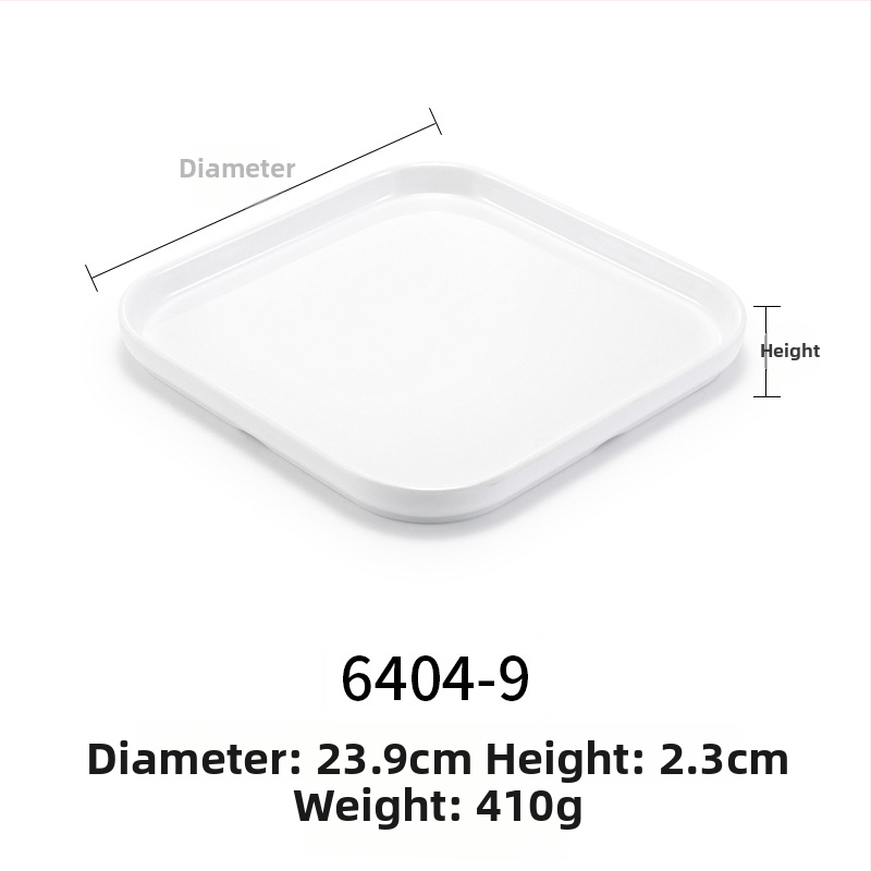 Melaminė plokščia lėkštė, stačiakampio formos, japonų stiliaus, plastikinė lėkštė su porceliano imitacija, personalizavimas galimas