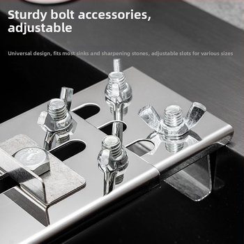Nerūdijančio plieno peilių šlifavimo laikiklis su pagrindu šlifuokliams, reguliuojamas, tvirtas, ypač stora konstrukcija