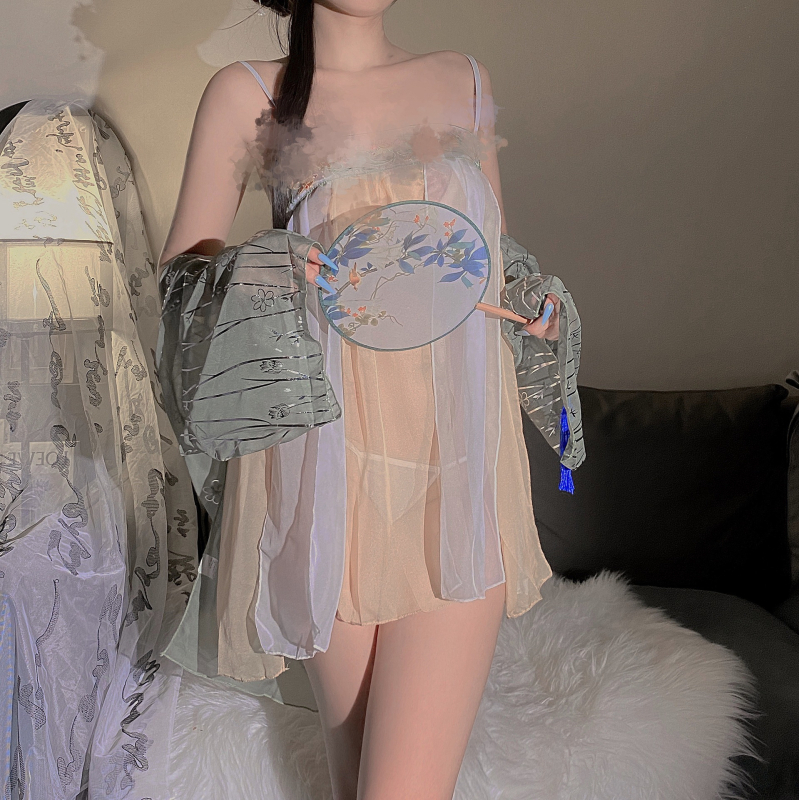 Плюс размер секси бельо с бродерия в стил Bellyband, Cheongsam и Hanfu | Шифон, полиестер 80–90% съдържание, за жени