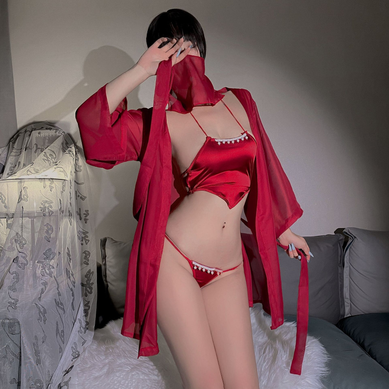 Плюс размер секси бельо с бродерия в стил Bellyband, Cheongsam и Hanfu | Шифон, полиестер 80–90% съдържание, за жени