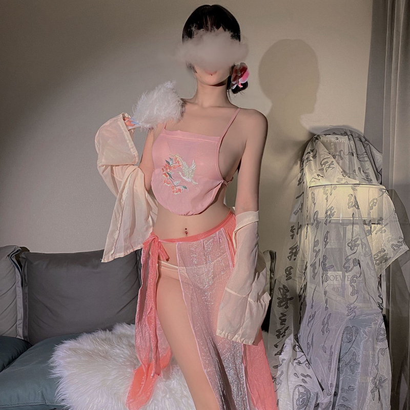 Плюс размер секси бельо с бродерия в стил Bellyband, Cheongsam и Hanfu | Шифон, полиестер 80–90% съдържание, за жени