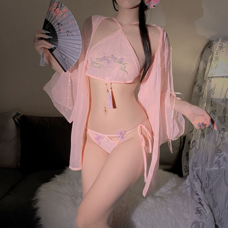 Плюс размер секси бельо с бродерия в стил Bellyband, Cheongsam и Hanfu | Шифон, полиестер 80–90% съдържание, за жени