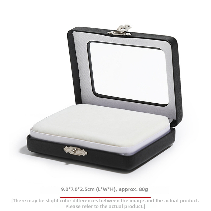 Rīsu velūra juvelierizstrādājumu kastīte prsteniem, auskarām un kulonam — pārnēsājama, augstas kvalitātes iepakojums