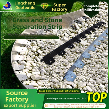 Λωρίδα απομόνωσης γρασιδιού και λίθων από ανοξείδωτο χάλυβα — καμπύλη περιμετρική ζώνη κήπου για γκαζόν και παρτέρια