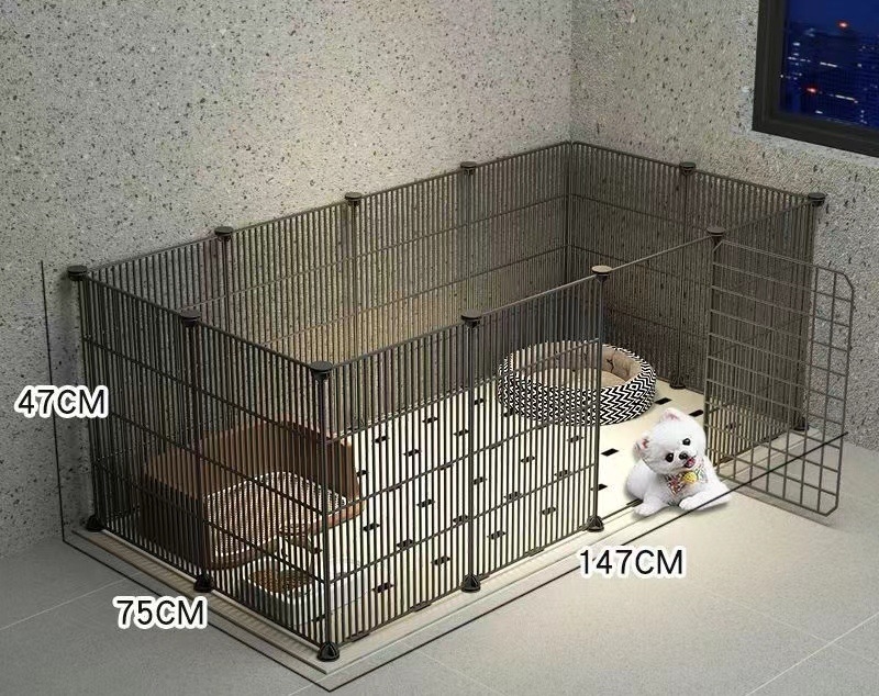 Mažų naminių gyvūnėlių vielos tinklo narvas su moduliniais paneliais – anti pabėgimui