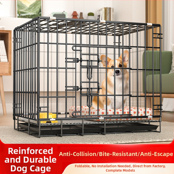 Sulankstomas geležinis narvas gyvūnams vidaus naudojimui — šunims ir katėms, lengvas sulankstymas