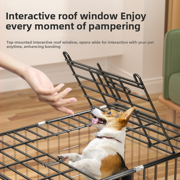 Sulankstomas geležinis narvas gyvūnams vidaus naudojimui — šunims ir katėms, lengvas sulankstymas