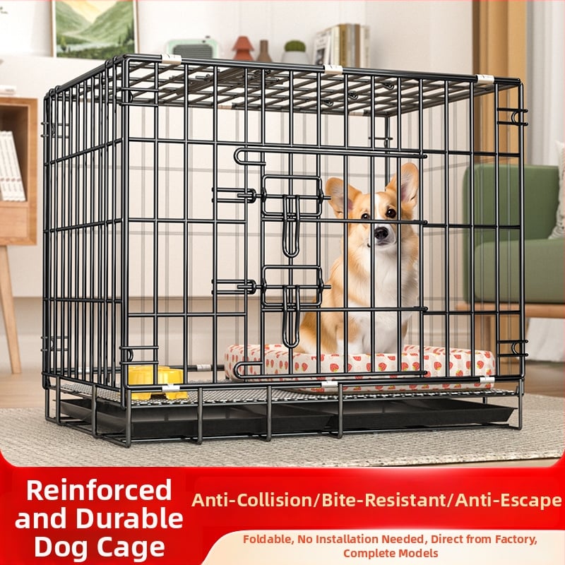 Sulankstomas geležinis narvas gyvūnams vidaus naudojimui — šunims ir katėms, lengvas sulankstymas