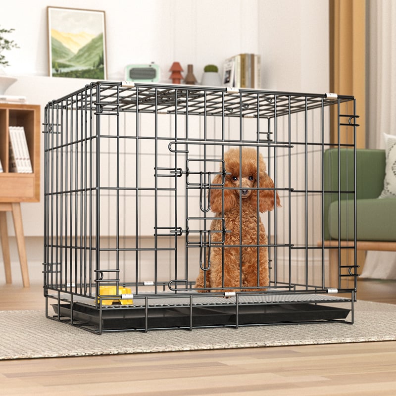 Sulankstomas geležinis narvas gyvūnams vidaus naudojimui — šunims ir katėms, lengvas sulankstymas