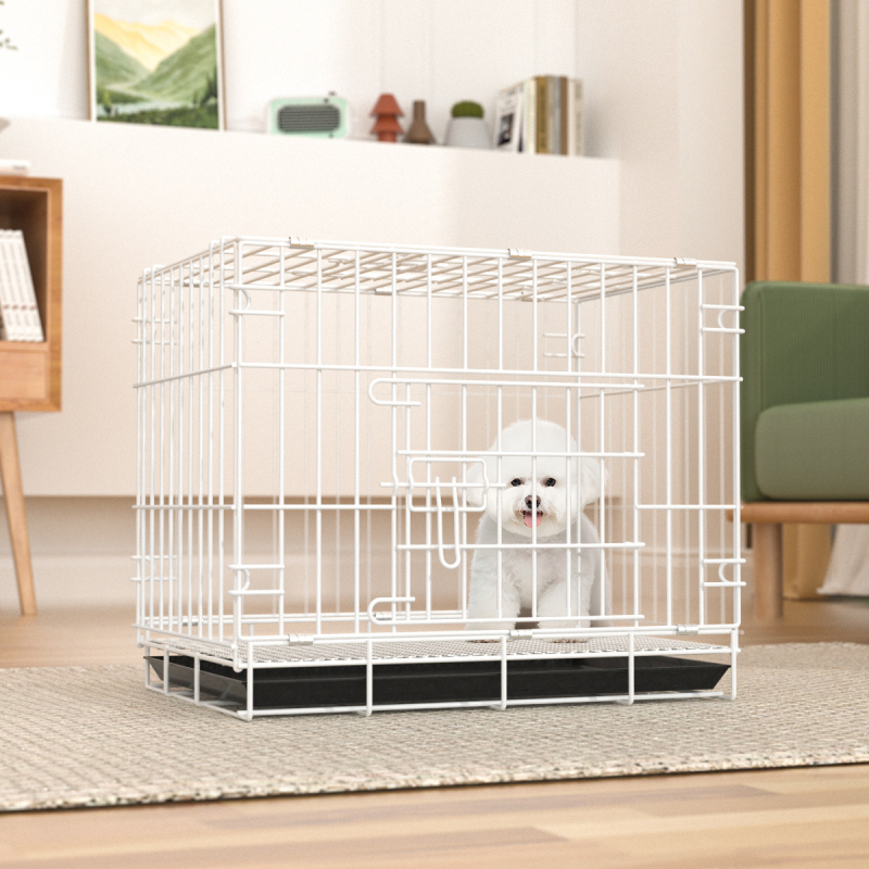 Sulankstomas geležinis narvas gyvūnams vidaus naudojimui — šunims ir katėms, lengvas sulankstymas