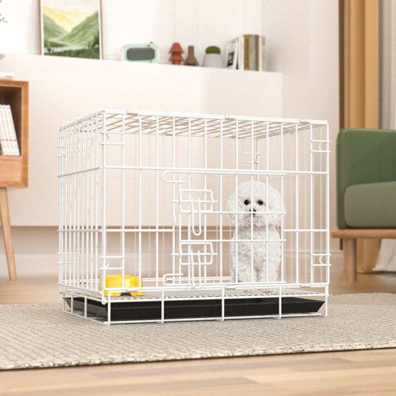 Sulankstomas geležinis narvas gyvūnams vidaus naudojimui — šunims ir katėms, lengvas sulankstymas