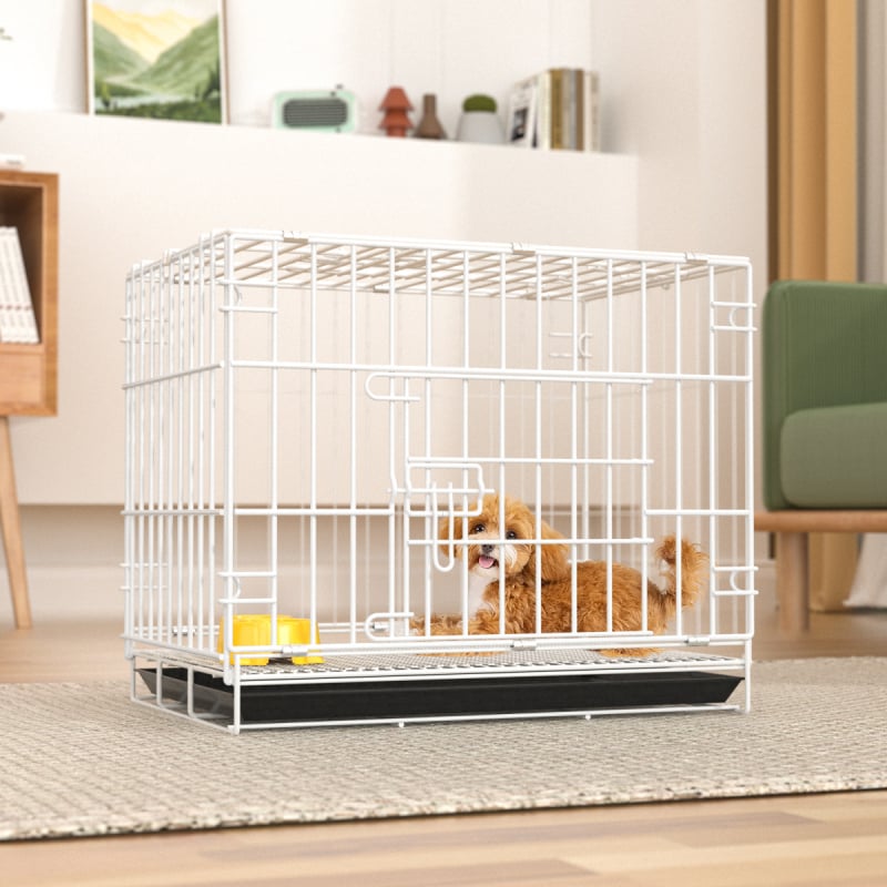 Sulankstomas geležinis narvas gyvūnams vidaus naudojimui — šunims ir katėms, lengvas sulankstymas