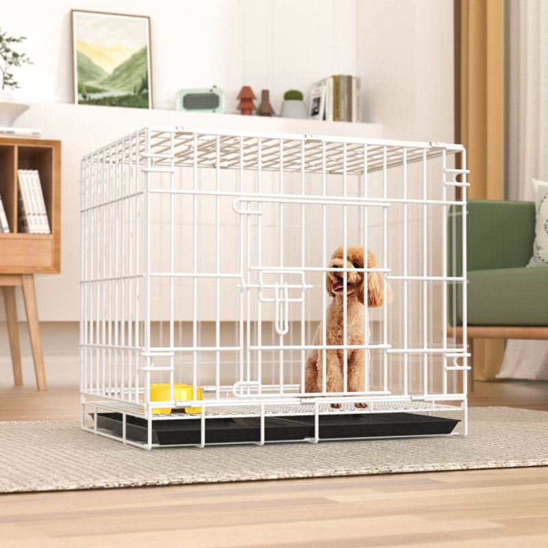 Sulankstomas geležinis narvas gyvūnams vidaus naudojimui — šunims ir katėms, lengvas sulankstymas