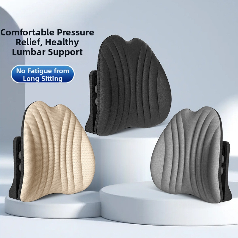 Ergonomiška juosmens atrama pagalvė biuro kėdei ir automobiliui, reguliuojama nugaros pagalvė su tinklo uždanga ir poliesterio užpildas
