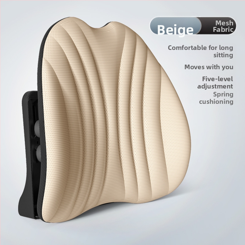 Ergonomiška juosmens atrama pagalvė biuro kėdei ir automobiliui, reguliuojama nugaros pagalvė su tinklo uždanga ir poliesterio užpildas