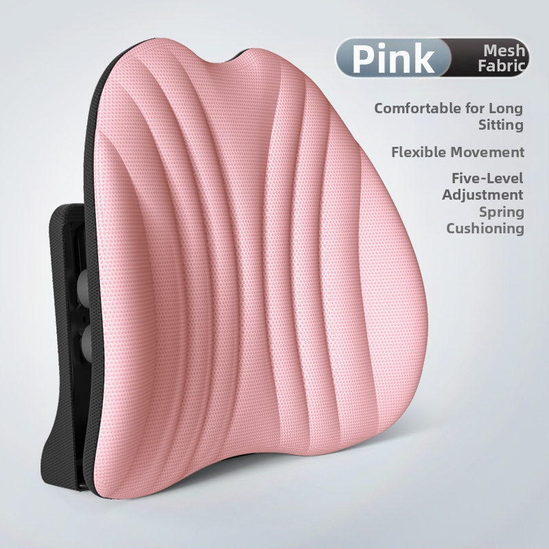 Ergonomiška juosmens atrama pagalvė biuro kėdei ir automobiliui, reguliuojama nugaros pagalvė su tinklo uždanga ir poliesterio užpildas